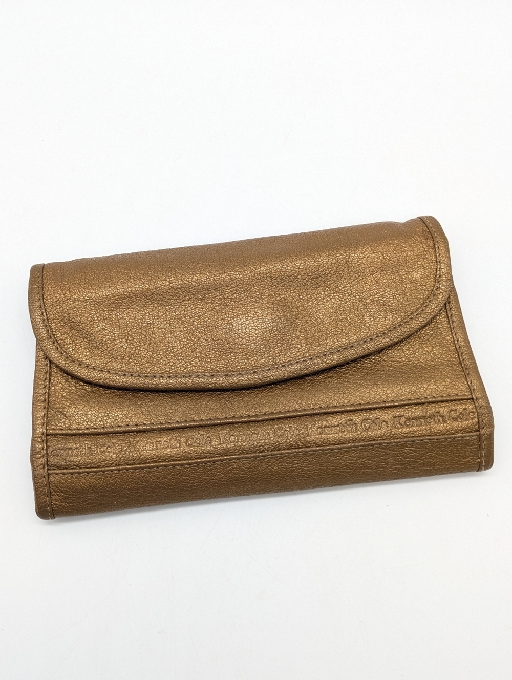 Kenneth Cole Gold Leather Trifold Wallet